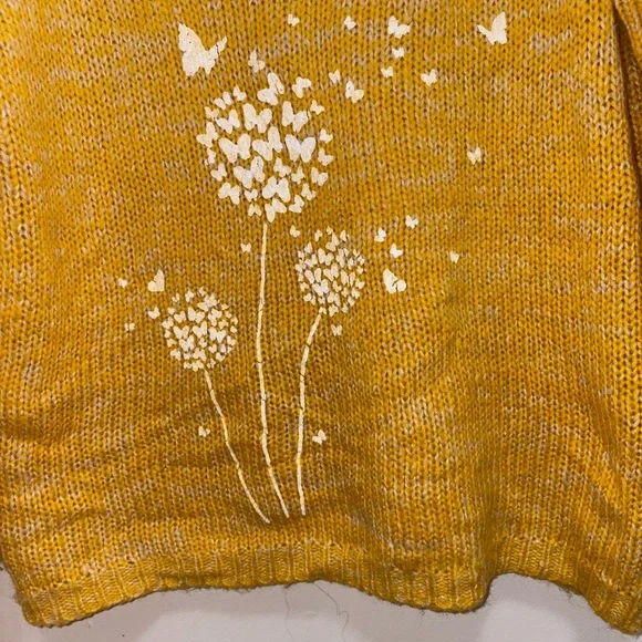 V-Neck Sweater with Floral Design - Picture 3 of 3